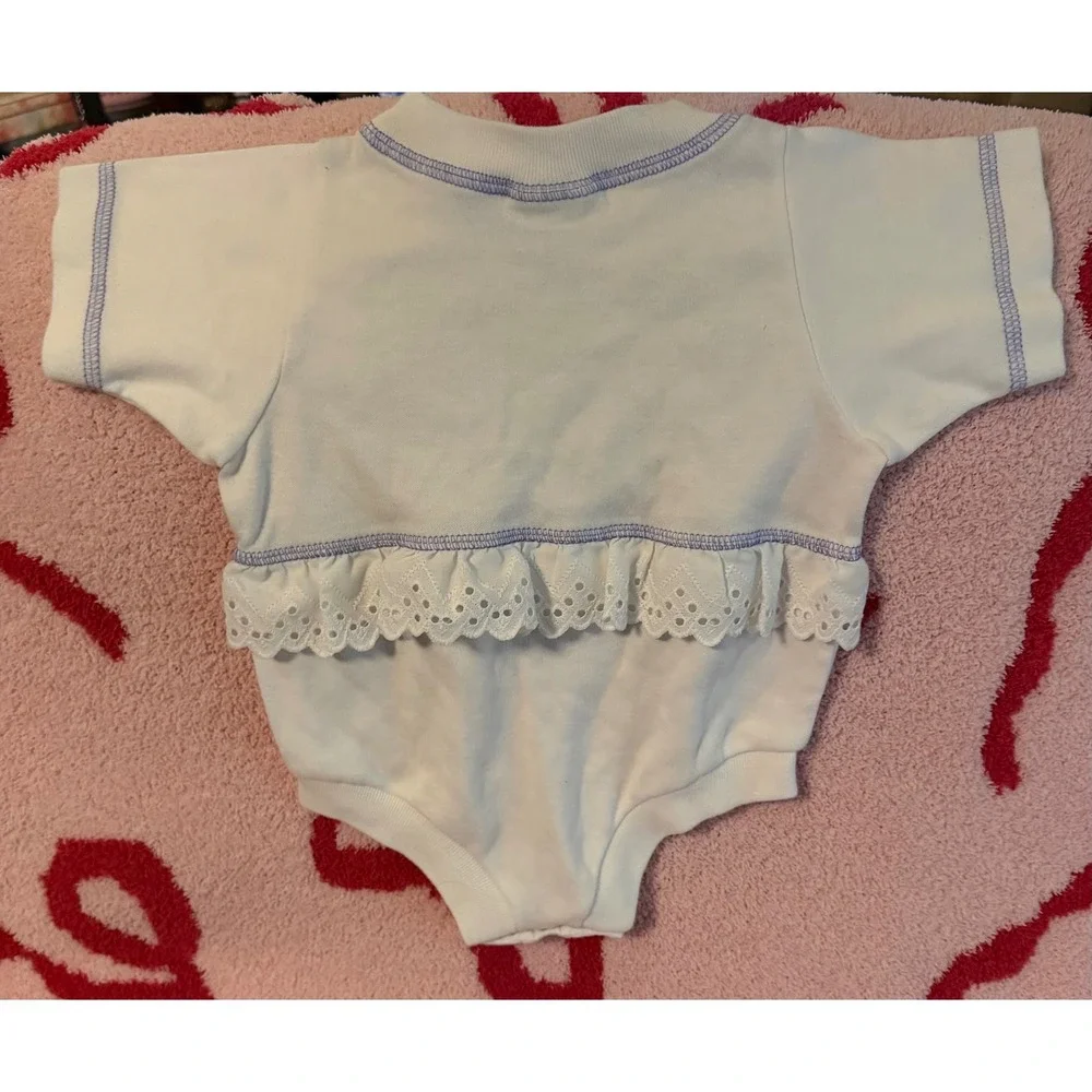 VTG  1994 Gerber Looney Tunes Lovables Bugs Roadrunner Tweety  Lace Trim Romper